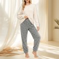 thumbnail image 2 of MEICHEN Pajamas Set for Women Women's Pure Color Sleepwear Autumn and Winter Soft Half Fleece Plus Fleece Warm High End Home Clothes Set Women's Loungewear, 2 of 7