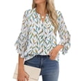 thumbnail image 2 of Fantaslook Blouses for Women 3/4 Ruffle Sleeve Summer Tops V Neck Business Work Blouse Dressy Casual Shirts, 2 of 9