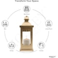thumbnail image 4 of Hosley 15 Inch High Large Clear Glass Iron Classic Style Lantern Gold. Ideal Gift for Parties Weddings Aromatherapy and LED Spa Settings 05, 4 of 8