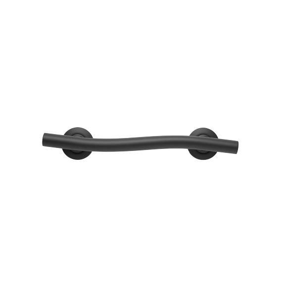 24" Designer Waved Shaped Shower Grab Bar, Matte Black