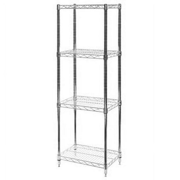 Shelving Inc. 12" d x 18" w x 84" h Chrome Wire Shelving with 4 Shelves