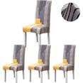 thumbnail image 1 of Fundas para sillas de comedor, fundas elásticas modernas y duraderas para sillas, fundas elásticas para sillas para decoración de bodas, hoteles y restaurantes (gris y naranja, 4 piezas), 1 of 5