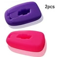thumbnail image 3 of 2pcs Dobrev 4 Buttons Silicone Case Protector Key Fob Cover Smart Car Remote Holder for Chevrolet Volt Bolt Cruze Hatchback Equinox Sonic Traverse with Engine Start (purple and pink), 3 of 4