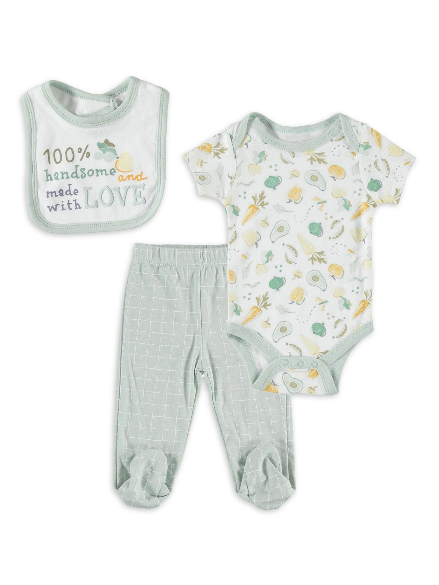 Kyle & Deena Baby Boy 3 PC Footed Pant Set, Sizes Newborn9 Months