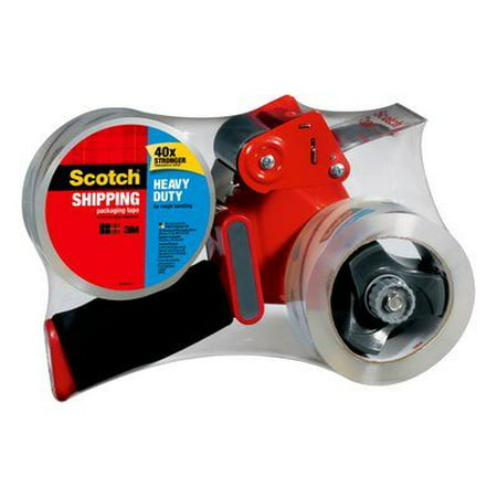 Scotch Heavy Duty Shipping & Packaging Tape Twin Pack with Dispenser, 1.88 in x 54.6 yd (48 mm x 50 m) 2 Rolls per