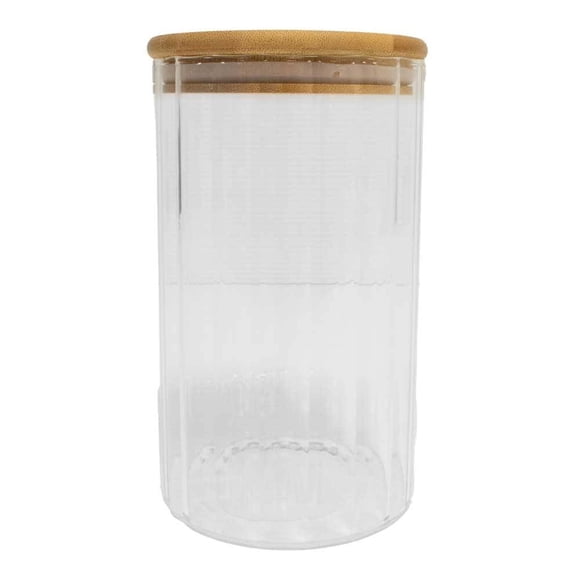 Recipiente Home Trends de Vidrio con Tapa de Bambú 1 Litros