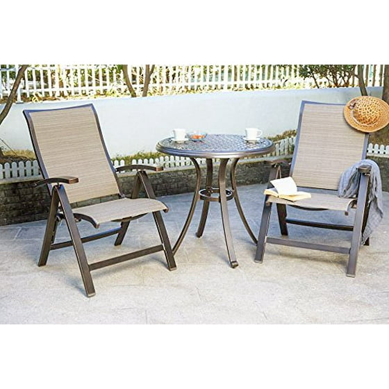 Dali 3 Piece Bistro Set Dining Table Folding Chairs Garden Backyard Outdoor Patio Furniture
