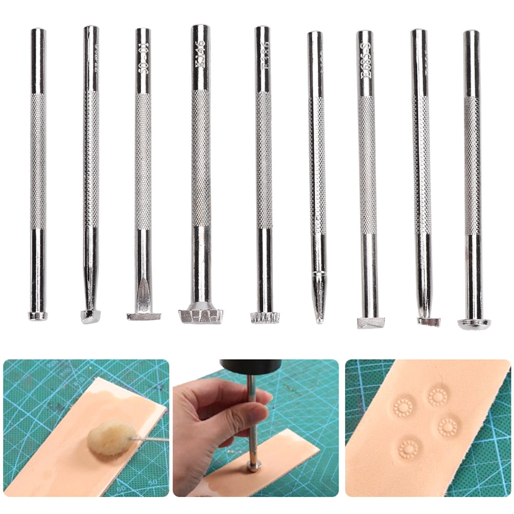 Engraving & Embossing Tools for Unique Patterns and Carvings 9PCS Leather Crafting Set