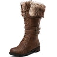 thumbnail image 2 of GLOBALWIN Women's Military Style Brown Knee High Combat Boots 7.5M, 2 of 7