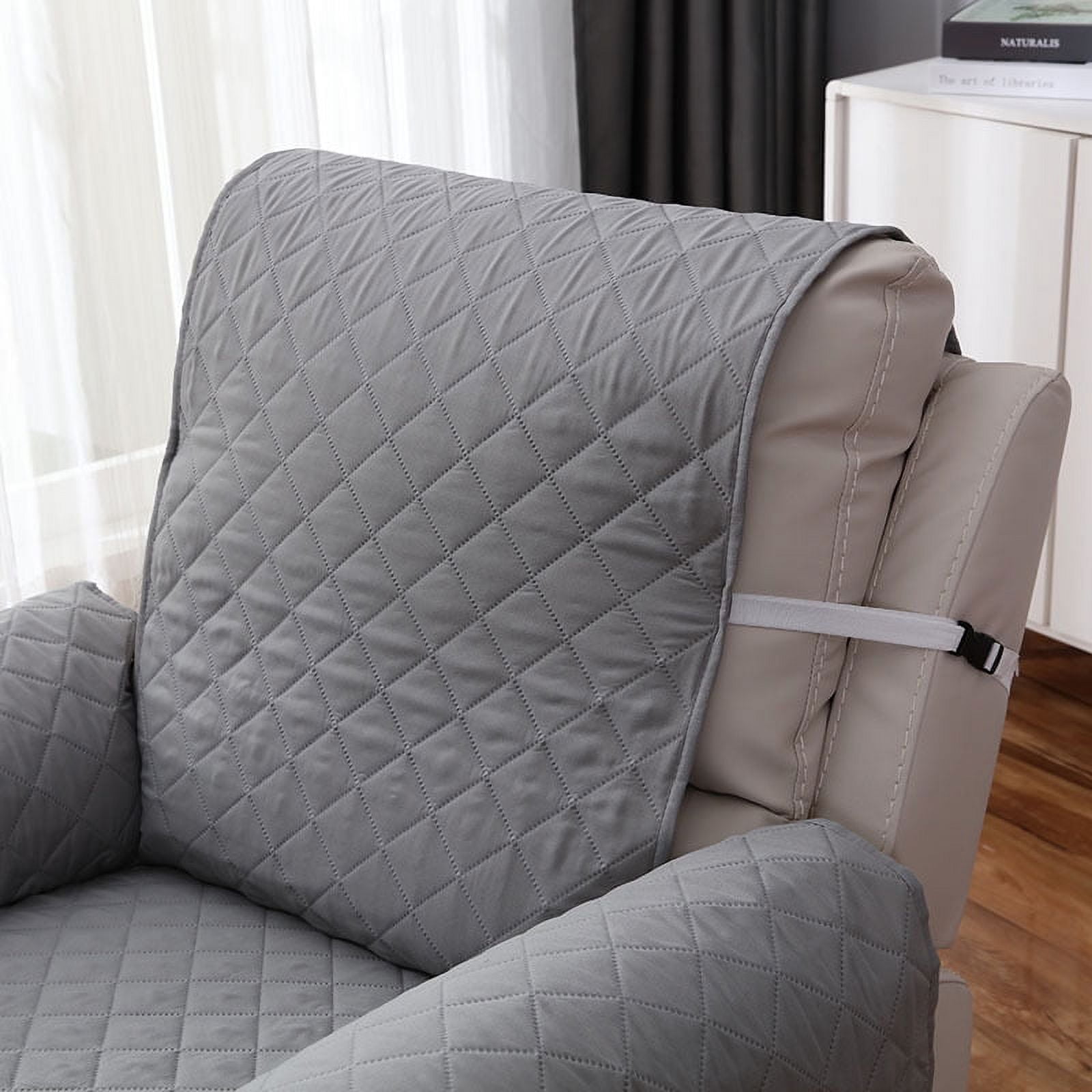 Nvzi -b Couch Cover Solid Color Sofa cushion Grey Reclining Chair Cover for Living Room Sofa Easy Fit Washable Furniture Sofa Protector(21.65*78.74inch)