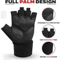 thumbnail image 4 of BEAST RAGE Weight Lifting Gloves For Men Women Wrist Support Padded Palm Protection Breathable snug fit For Fitness Exercise Workout Gloves Cycling Pull Ups Training Gym Gloves (Black, M), 4 of 7