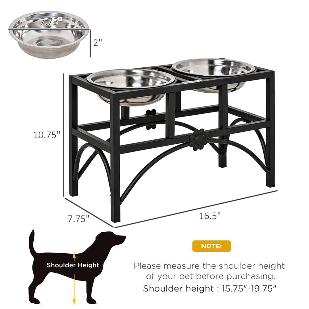 YYAo Dog Bowls, Dog Bowl Stand,Dog Food Bowls, 17" Double Heavy Duty Dog Food Bowl Elevated Pet Feeding Station