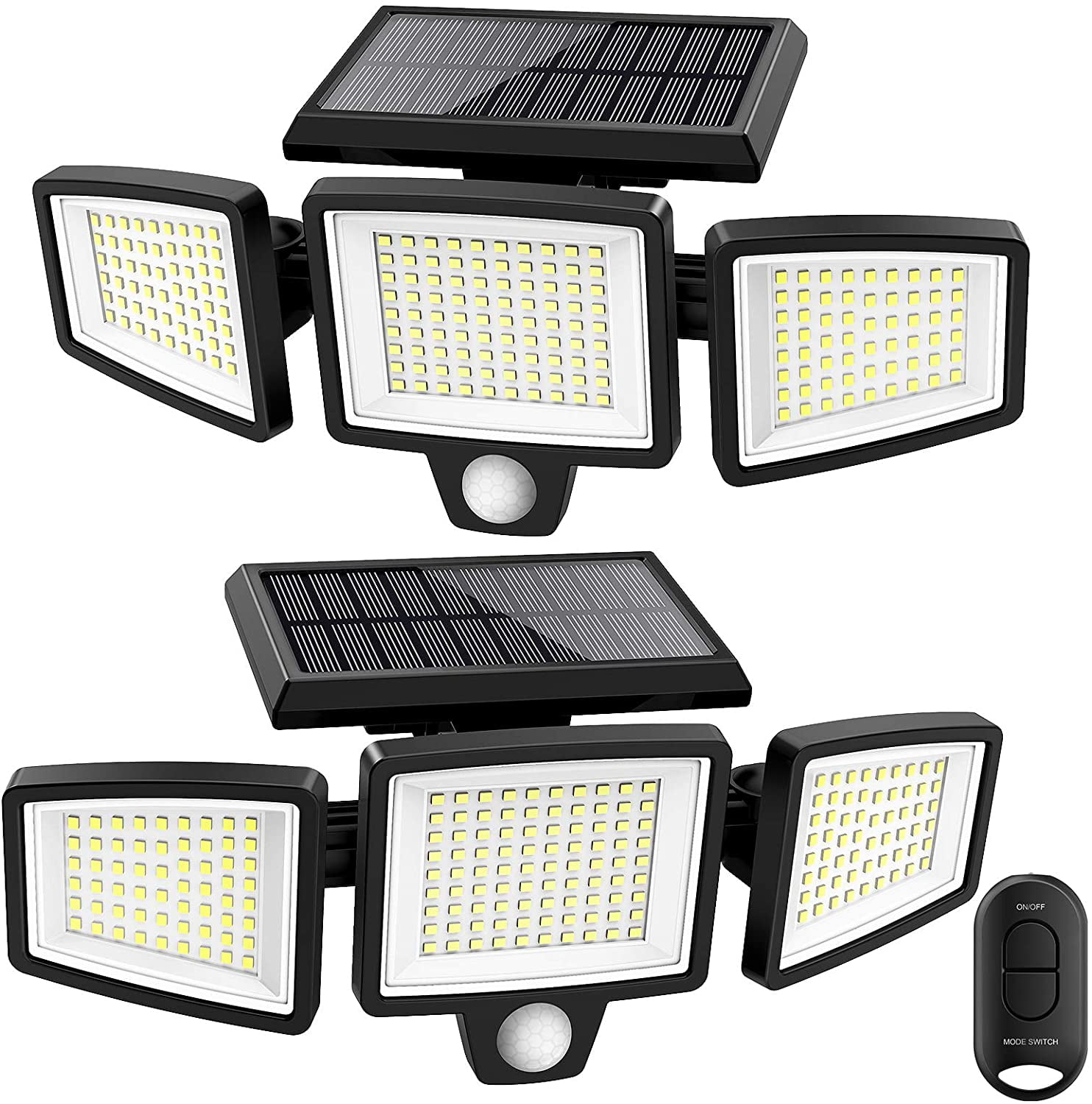 4 Pack Solar Powered LED Wall Light Motion Sensor Security Lamp Outside EX 