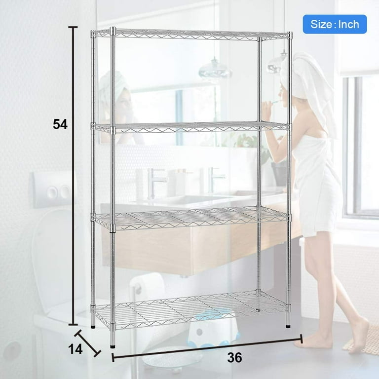 BestOffice 4-Shelf Wire Shelving Unit, 1000 Lbs photo 5
