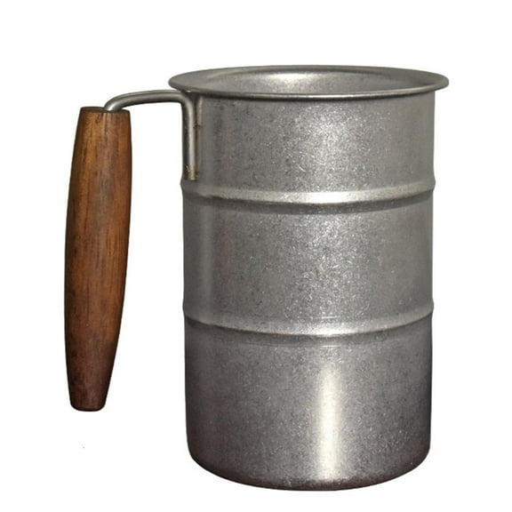 Tizuqe Stainless Steel Industrial Style Outdoor Camping Mug Coffee Cup with Wood Handle