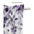 thumbnail image 5 of Purple Eucalyptus Leaves Kitchen Valances for Windows Farmhouse Linen Window Valance Curtain for Living Room Window Treatment Watercolor Summer Botanical Valance Rod Pocket Topper Drape, 54 x 18 Inch, 5 of 6