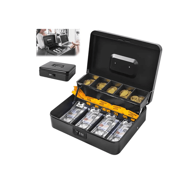 Caja De Contraseña Dinero Seguridad 2 Capas De Metallica Xtellar negro