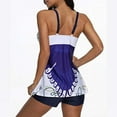 thumbnail image 5 of Women’s Plus Size Flowers Printed Shoulder Strap Tankini Set Two Pieces Swimwear Bathing Suits, 5 of 5