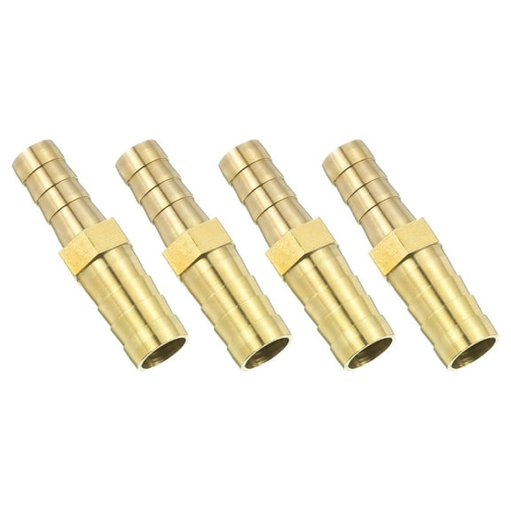 4 Pack Brass Hose Barb Fitting Straight Connector Coupler, 3/8"x5/16" ID Brass Fitting Air Hose Fittings Reducer for Connecting Water Fuel Air, Oil Hoses