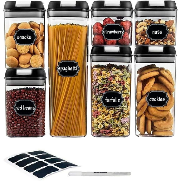 Juego de 7 Recipientes Herméticos para Alimentos, Bluelander, Apilables