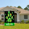 thumbnail image 2 of Amhnf St Patrick's Day Paw Print Garden Flag With Green Hat And Clover Welcome Sign For Home Outdoor Garden Yard Decor 12x18 inch, 2 of 5