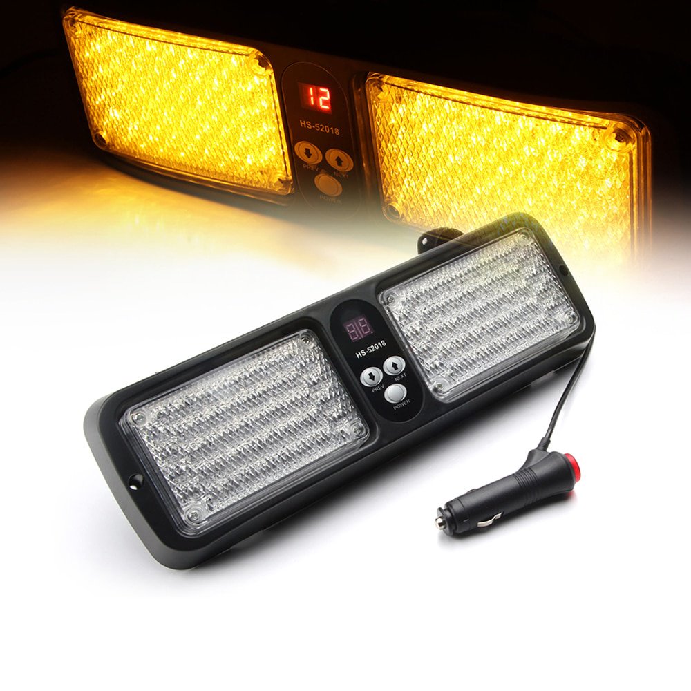 Xprite Amber 86 LED Sunshield Visor Strobe Light