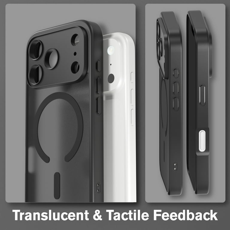 Vena For Apple iPhone 17 Pro Max Case Magsafe, Magnetic Shockproof Translucent Back Slim Protective Phone Case, Black Vena For Apple iPhone 17 Pro Max Case Magsafe, Magnetic Shockproof Translucent Back Slim Protective Phone Case, Black