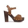 thumbnail image 3 of BLISSFUL STEP Platform Ankle Strap Block Heels Sandals for Women Brown 7, 3 of 7