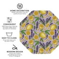 thumbnail image 3 of Honeii Lavender Flowers print Leather Coaster Set of 4, ideal for safeguarding your furniture from drinks spills and effortless cleanup-Octagon, 3 of 6