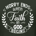 thumbnail image 5 of Wild Bobby Worry Ends When Faith In God Begins Inspirational/Christian Women Graphic Tee, Forest Green, 3X-Large, 5 of 5