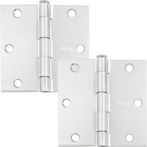 Stone Harbor Hardware 3-1/2" Door Hinges, Square Corner, Polished Chrome, 2-Pack