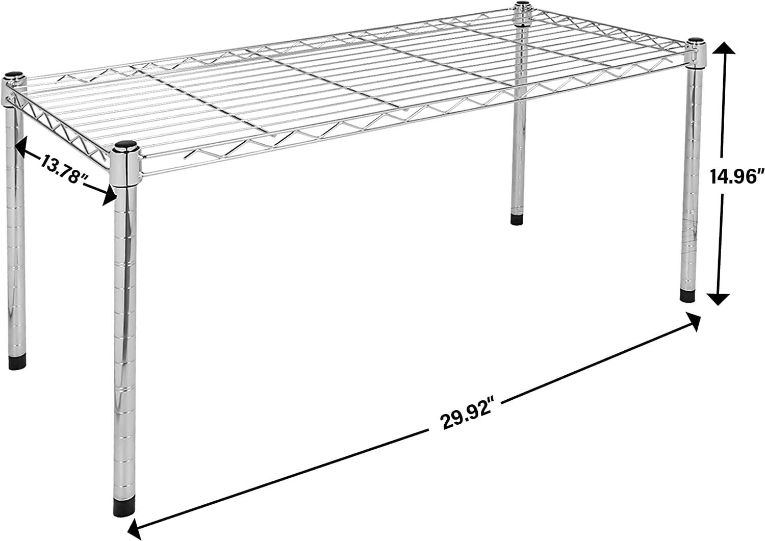 YSSOA Heavy Duty Storage Shelving Unit, 1-Tier Shelf ,Chrome ,30L x 14W x 15H inch