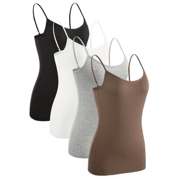 4-Pack Women's Spaghetti Strap Camisoles - Slim-Fit Tank Tops