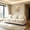 Beige White, variant on AUU Teddy Fabric Soft Cloud-Like 3-Seat Sofa, Modular Couch with Curved Backrest and Armrest, Curved Lumbar Pillows, and Supportive Double-Layer Cushion