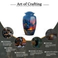 thumbnail image 6 of KARYLIZ Campfire in Forest Urn For Ashes For Men And Women, Cremation Memorial For Adults, Sky Blue Decorative Urns For Ash, Burial And Funeral Urn For Parents, 1 Large 10 Inch & 4 Mini 3 Inch Urn, 6 of 7