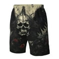 thumbnail image 4 of Salouo Vintage Winged Rose Skull Pattern Swim Trunks for Men,Men's Hawaiian Bathing Suit Swimsuits Quick Dry Swimming Board Shorts Beach Shorts with Pockets-Large, 4 of 6