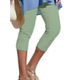 thumbnail image 1 of Daeful Leggings Capri Taille Haute pour Femmes Daeful, TG, Couleur Unie, Vert Pâle, 1 of 2