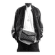thumbnail image 3 of Bolsa Bandolera Elegante De Pu A Cuadros Para Hombre Cuadritos Lab.G  Gris Negro, 3 of 5