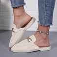 thumbnail image 2 of Pandaie Penny Loafers for Women Comfortable Slip on Suede Loafer Mules Closed Toe Backless Slides Business Casual Dress Flats Shoes White Size 9.5, 2 of 9
