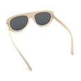 thumbnail image 6 of Retro Futurism Bold Flat Top Thick Plastic Racer Fashion Sunglasses [Ivory - Silver Mirror], 6 of 7