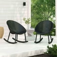 thumbnail image 4 of 2xhome Set of 2 Modern Oval Chairs, Contemporary Accent Lounge Chairs with Perforated Breathable Egg Shaped Pod Seat for Kitchen, Dining, Patio, Indoor Outdoor, Beige, 4 of 11