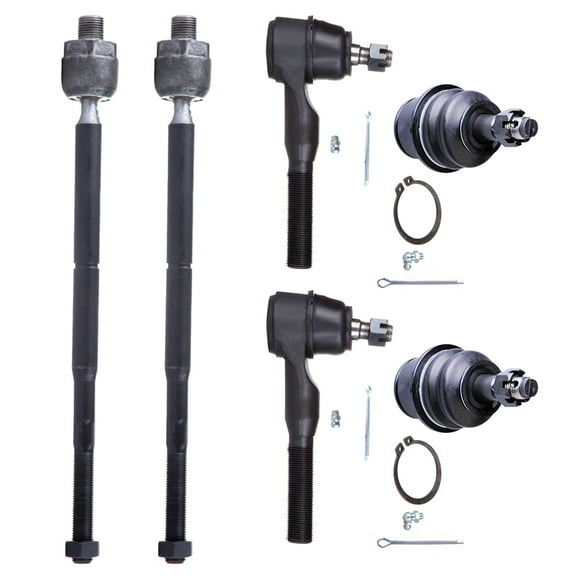 SCITOO 6pcs Suspension Kit 2 Front Lower Ball Joint 2 Inner 2 Outer Tie Rod End fit for 2005-2010 for Chrysler 300 for Dodge Challenger Charger Magnum K80996