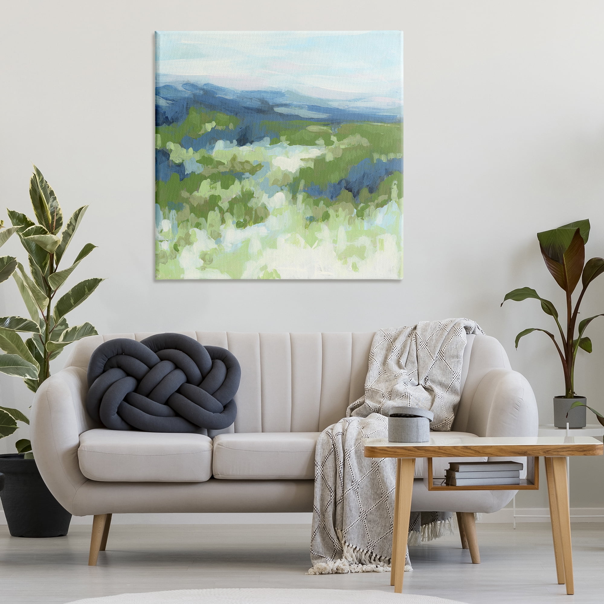 Stupell Industries Green Nature Abstraction Abstract Painting Wrapped Canvas Art Print Wall Art, 36 x 36