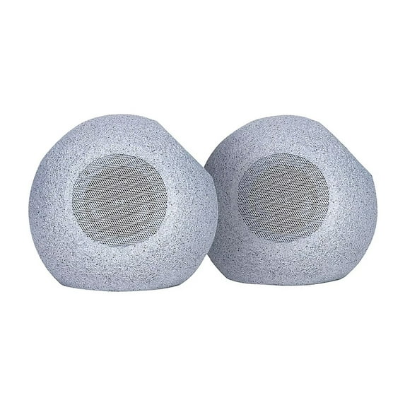 Restored Ion Geode Rock Speakers Solar Rechargeable, Gray (Refurbished)