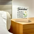 thumbnail image 6 of Grandma Gift From Granddaughter Grandkids Grandson, Best Grandma Gifts, Grandma I Love You Acrylic Desk Plaque Sign Keepsake (with Wooden Stand) 4x4 Inch, 6 of 7