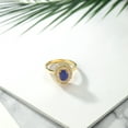 thumbnail image 4 of Gem Stone King 18K Yellow Gold Plated Silver Oval Blue Lapis Halo Engagement Ring for Women (2.60 Cttw, Gemstone Birthstone, Oval 8X6MM, Size 8), 4 of 4