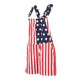 thumbnail image 5 of MUXiin 250 Anniversary USA Flag Kids Denim Overalls July 4th American Flag Printed Jumpsuit Romper Outfit, #02-Red, 6-7 Years, 5 of 6