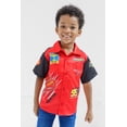 thumbnail image 2 of Disney Cars Big Boys' Short Sleeve Button-Down Shirt Red McQueen Black, 2 of 7