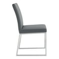 thumbnail image 5 of Armen Living Trevor Contemporary Dining Chair in Brushed Stainless Steel and Grey Faux Leather - Set of 2, 5 of 10