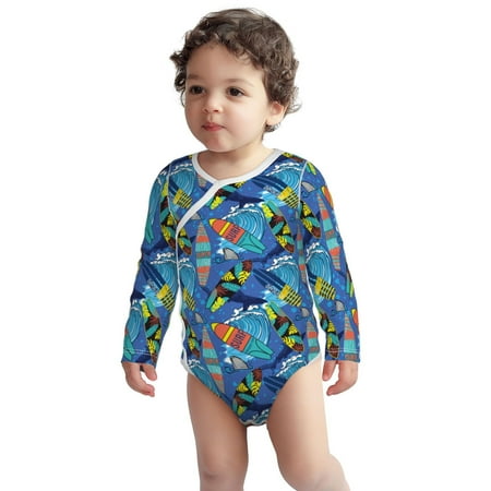 

Fotbe Hawaiian Style Pattern Unisex-baby Long-sleeve Bodysuit Long Sleeve Bodysuits One-piece 100% Organic Cotton for Infant Baby Boys Unisex-2 Years